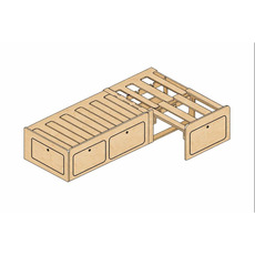 Miniature Lit plumard modulable en bois de peuplier – 120x190 - Robuste, léger et compatible tous vans - N° 2