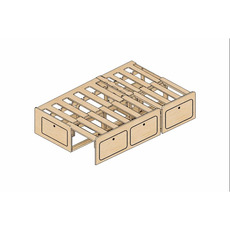 Miniature Lit plumard modulable en bois de peuplier – 120x190 - Robuste, léger et compatible tous vans - N° 3