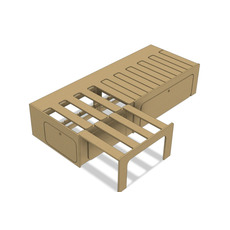 Miniature Lit peigne modulable en bois de peuplier + MATELAS – 120x190 - CONFORT ABSOLU N° 1