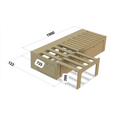 Miniature Lit peigne modulable en bois de peuplier + MATELAS – 120x190 - CONFORT ABSOLU N° 10