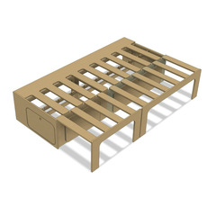 Miniature Lit peigne modulable en bois de peuplier + MATELAS – 120x190 - CONFORT ABSOLU N° 5