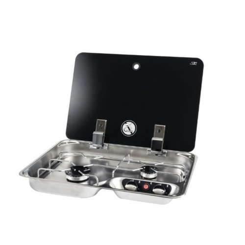 COUVERCLE EN VERRE POUR PLAQUE 2 FEUX - FC1346 - TRIGANO COUVERCLE EN VERRE POUR PLAQUE 2 FEUX - FC1346 - TRIGANO