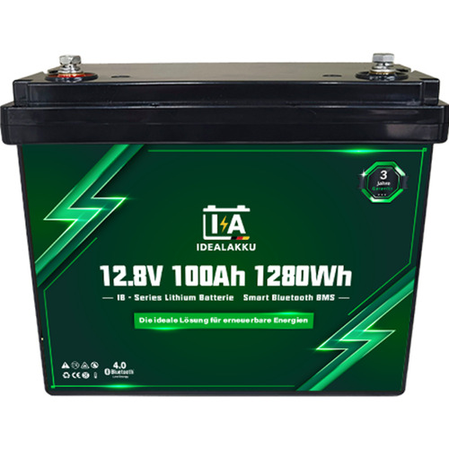 Batterie au lithium IB SERIES LiFePO4 12 V 100 Ah Smart BMS avec Bluetooth - IDEALAKKU Batterie au lithium IB SERIES LiFePO4 12 V 100 Ah Smart BMS avec Bluetooth - IDEALAKKU