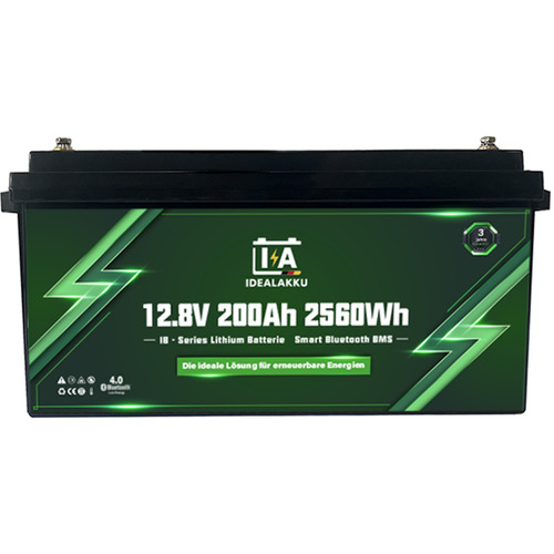 Batterie au lithium IB SERIES LiFePO4 12 V 200 Ah Smart BMS avec Bluetooth - IDEALAKKU Batterie au lithium IB SERIES LiFePO4 12 V 200 Ah Smart BMS avec Bluetooth - IDEALAKKU
