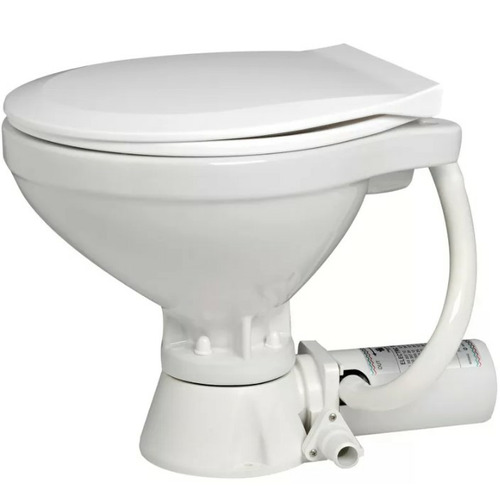 WC électrique compact 12V à broyeur – cuvette porcelaine, lunette plastique Soft Close blanche – OSCULATI – OSCULATI