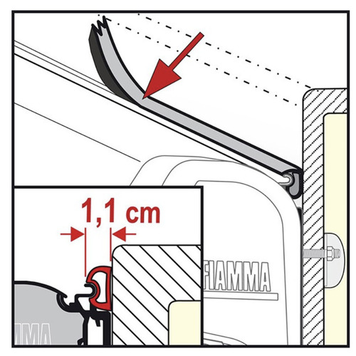 ATTENTION Produit Reconditionné JOINT ANTI-PLUIE RAIN GUARD S - Largeur 1.6cm, au mètre - FIAMMA
