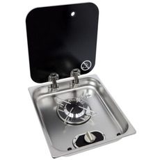 Miniature ATTENTION Produit Reconditionné Réchaud Cristal - 1 FEU - 338 x 238 mm - NOIR/ARGENT - CARBEST N° 0