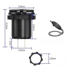 Miniature Prise USB-C encastrable avec double port USB-C - Voltmètre LED intégré - N° 3