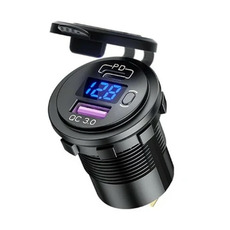 Miniature Prise charge rapide encastrable - USB + USB-C - Voltmètre intégré N° 0