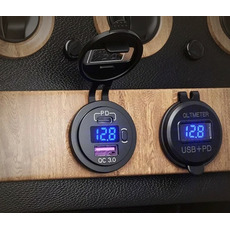 Miniature Prise charge rapide encastrable - USB + USB-C - Voltmètre intégré N° 1