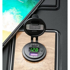 Miniature Prise charge rapide encastrable - USB + USB-C - Voltmètre intégré N° 3