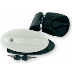 Miniature Serrure de porte camping car FAP M1 ovale blanche complète - FAP N° 0