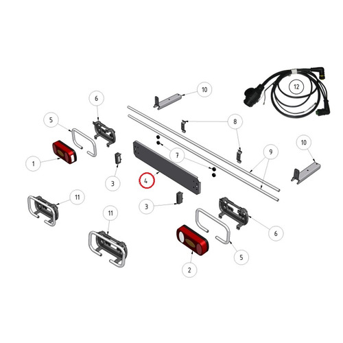 SUPPORT DE PLAQUE D'IMMATRICULATION N°4- ALDEN