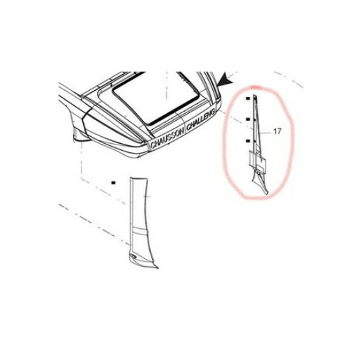 Pied de cabine châssis Ford – Coté gauche – BLANC 249 – Pour Challenger Profilé - TRIGANO