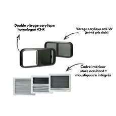 Miniature BAIE COULISSANTE + CADRE - 700 X 550 N° 6