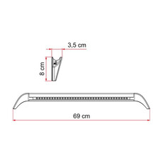 Miniature ATTENTION Produit Reconditionné GOUTTIÈRE ET ÉCLAIRAGE DE PORTE LED AWNING LIGHT GUTTER - FIAMMA N° 3