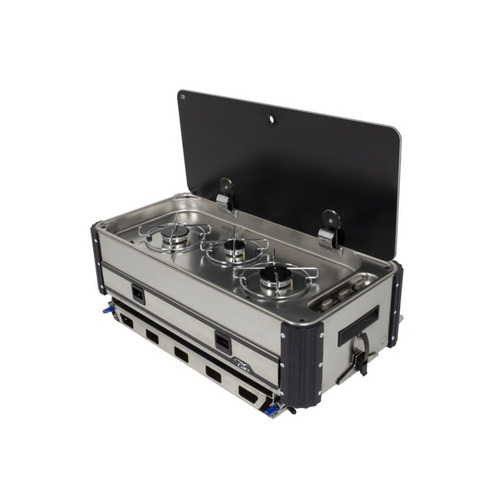 Cuisinière à gaz coulissante - 3 feux - chariot court - CAN