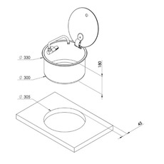 Miniature EVIER ROND Ø 300 MM AVEC COUVERCLE - CAN N° 1