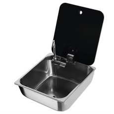 Miniature Évier inox avec couvercle réfractaire et robinet - 35 x 32 cm - CAN N° 0