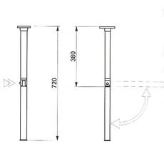 Miniature Pied de table pliant Astro 1 - 720 x 40 x 32 mm - N° 1