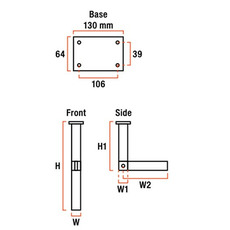 Miniature Pied de table pliant Star 7 - 355 × 380 × 32 mm N° 1