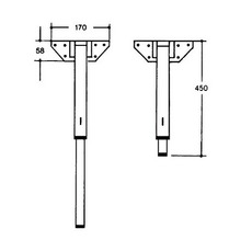Miniature Pied de table télescopique et escamotable – lit / Table – Simple, économique et fonctionne - 450 mm / 715 mm N° 1