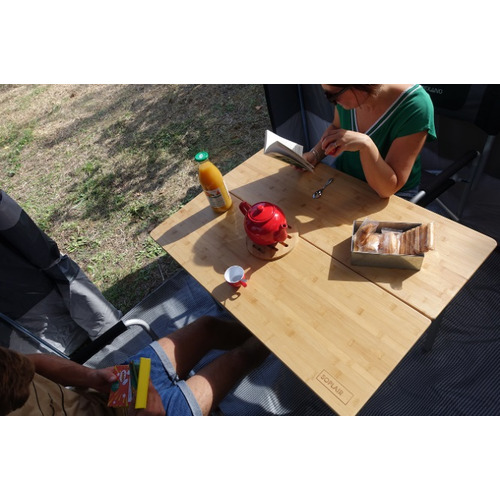 ATTENTION Produit Reconditionné Table de camping pliante Modèle Bambou valise - 120 x 72 cm - SOPLAIR