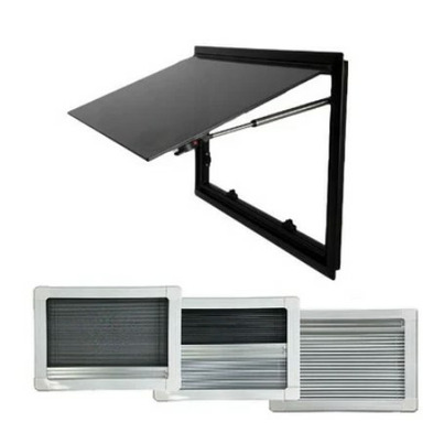Baie projetable en double vitrage acrylique – 610 X 450 - Store occultant + moustiquaire