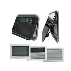 Miniature Baie projetable en double vitrage acrylique + Cadre occultant noir – 800 x 450 mm N° 0