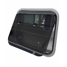 Miniature Baie projetable en double vitrage acrylique + Cadre occultant noir – 900 x 450 mm N° 2