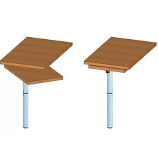 Miniature PIED DE TABLE - 7352 ILSE - 375/756 mm- DOUBLE PLATEAU PIVOTANT 360° - ANTHRACITE N° 2