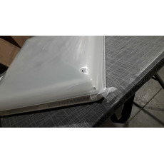 Miniature ATTENTION Produit Reconditionné Lanterneau à poignée avec capot translucide et cadre blanc 400 x 400 mm - CHANTAL N° 1