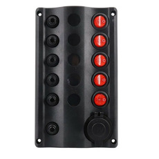 Miniature Tableau électrique WAVE 5 Interrupteurs + Prise allume cigare - OSCULATI N° 0