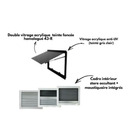 Miniature Baie projetable SQUARE en double vitrage acrylique – 500 X 350 - Store occultant + moustiquaire N° 4