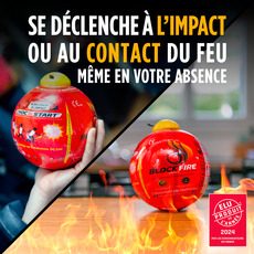 Miniature Pack Sécurité Incendie : Boule Extinctrice BLOCK'FIRE® + Support Mural Multidirectionnel - BLOCK'FIRE N° 4