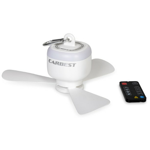 Lampe et Ventilateur de plafond nomade| 3 vitesses, Rechargeable & Télécommandé - CARBEST