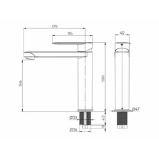 Miniature Mitigeur Escamotable - BLACK - OSCULATI N° 1
