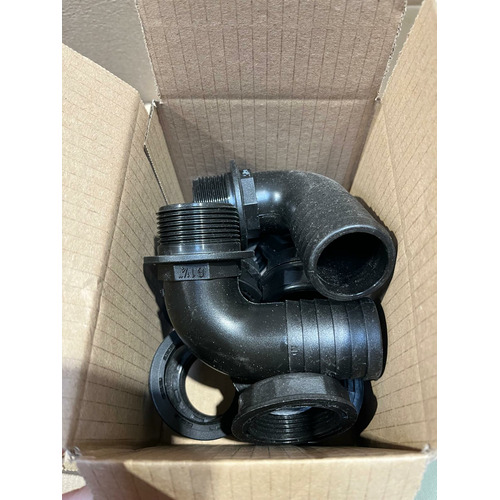 ATTENTION Produit imparfait | Raccord coudé grand épaulement Ø 40 mm filetage 1/2 (ECROU)