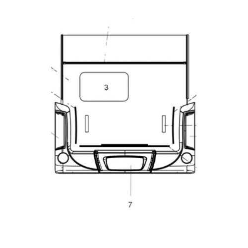BANDEAU ARRIÈRE DE PARE-CHOC POUR CARAVANE RUBIS 2018 - MODÈLE 3M10