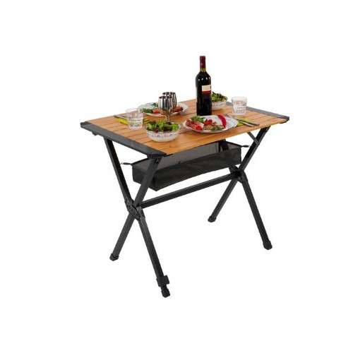TABLE BAMBOU/ALU MENDOZA ENROULABLE -  80x60cm - CARBEST