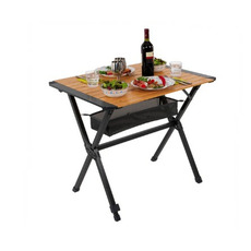 Miniature TABLE BAMBOU/ALU MENDOZA ENROULABLE -  80x60cm - CARBEST N° 0