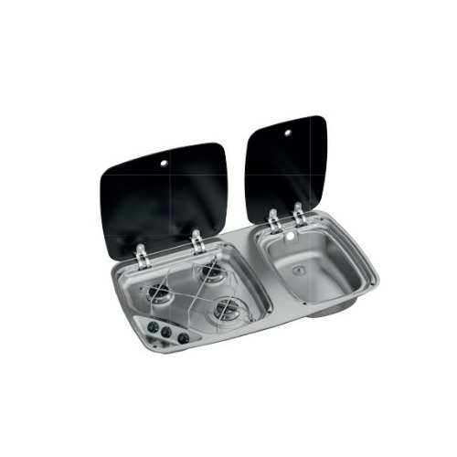 Réchaud - 3 FEUX - 525 x 170 x 350 mm - AVEC ALLUMAGE - NOIR - DOMETIC