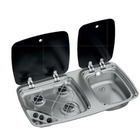 Miniature Combiné réchaud - évier - 3 FEUX - 525 x 170 x 350 mm - AVEC ALLUMAGE - NOIR - DOMETIC N° 0