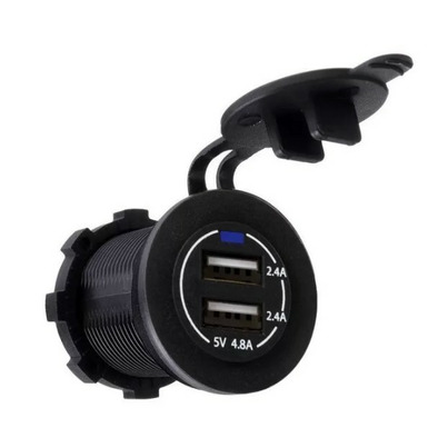 Prise double USB 2.4 - 12V - ENERGIE MOBILE - HABA