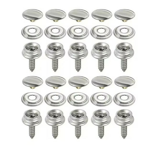 boutons poussoirs en acier inoxydable  -  LOT DE 10 