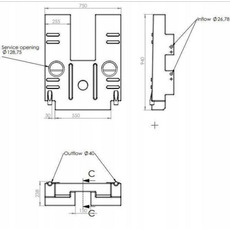 Miniature Réservoir 100L eaux usées -  SOUS CHASSIS - pour Fiat Ducato (après 2006) - APLAST N° 1