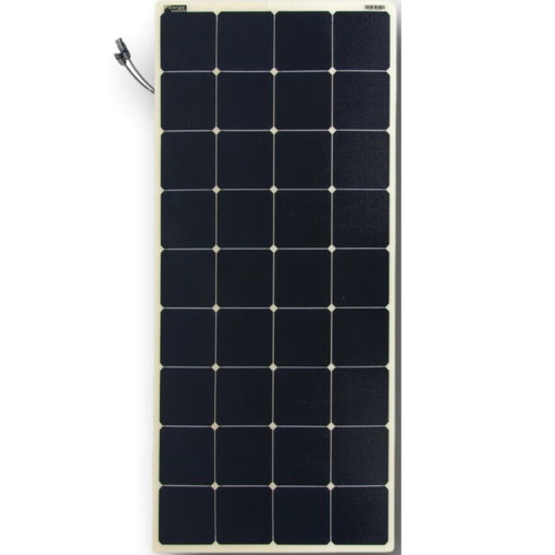 Panneau souple 12V I 142Wc I cellules Sunpower® back contact I Tedlar blanc I ETFE polymère I AVEC BOITE JONCTION SOUS PANNEAU - ENERGIE MOBILE