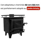 Miniature Adaptateur de cheminée 90-100 mm (INOX) pour poêle à bois N° 4