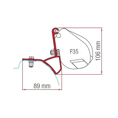 KIT ADAPTATEUR POUR STORE F35PRO R Trafic 3 à partir de 2015 - BLACK -  FIAMMA