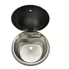 Miniature Evier rond avec couvercle en verre  - 405 x 150 mm - CARBEST  N° 0